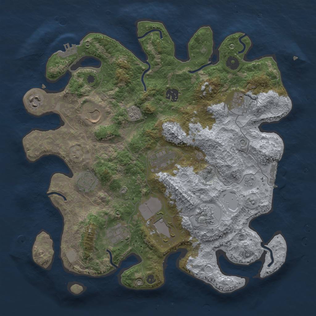 Rust Map: Procedural Map, Size: 3600, Seed: 5082022, 19 Monuments