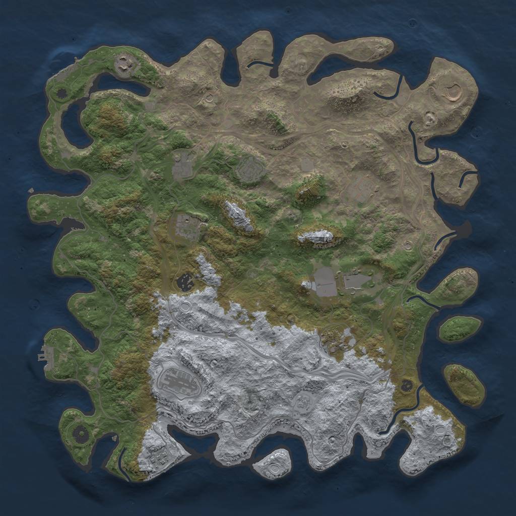 Rust Map: Procedural Map, Size: 4500, Seed: 13833, 20 Monuments