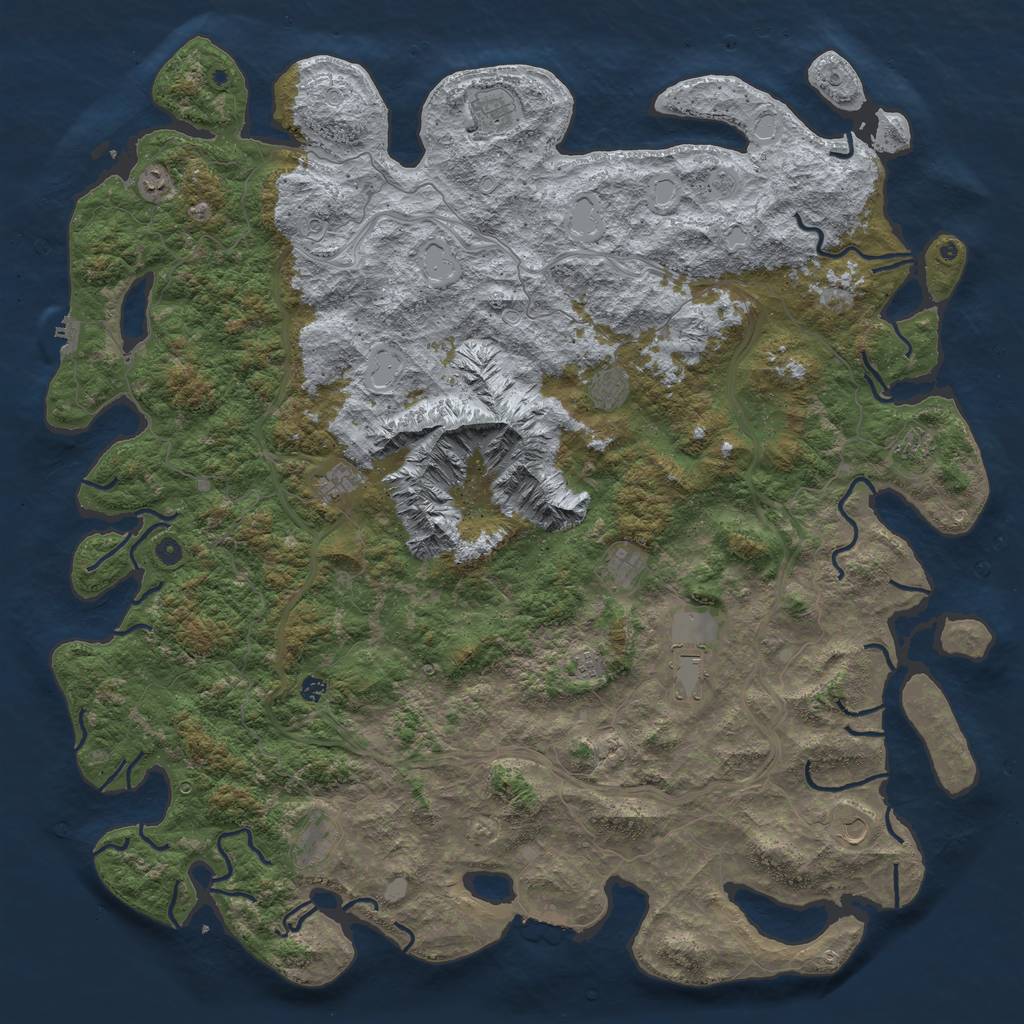 Rust Map: Procedural Map, Size: 6000, Seed: 6568971, 20 Monuments