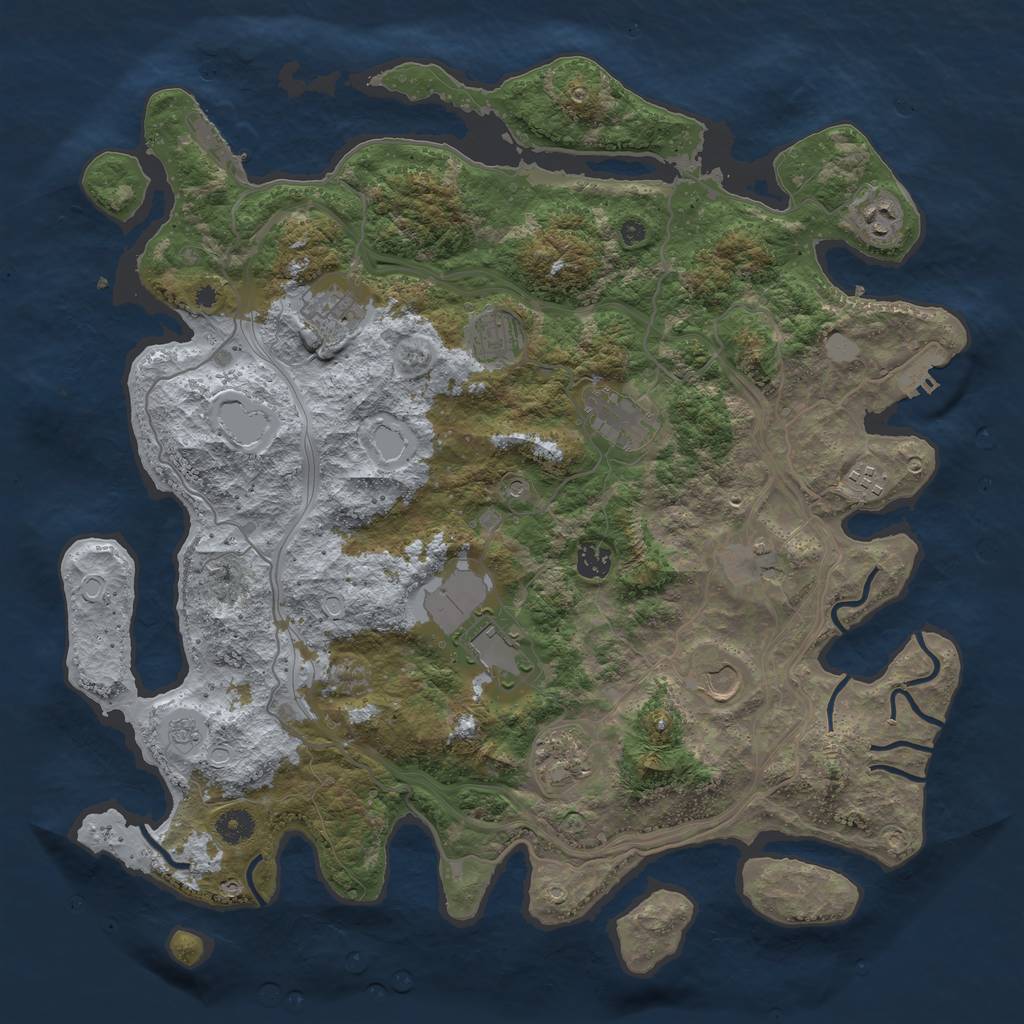 Rust Map: Procedural Map, Size: 4250, Seed: 857936658, 19 Monuments