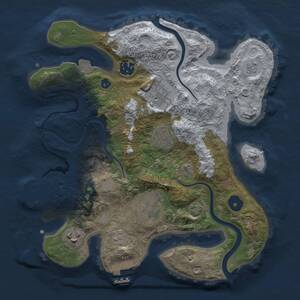 Thumbnail Rust Map: Procedural Map, Size: 3000, Seed: 3250, 12 Monuments
