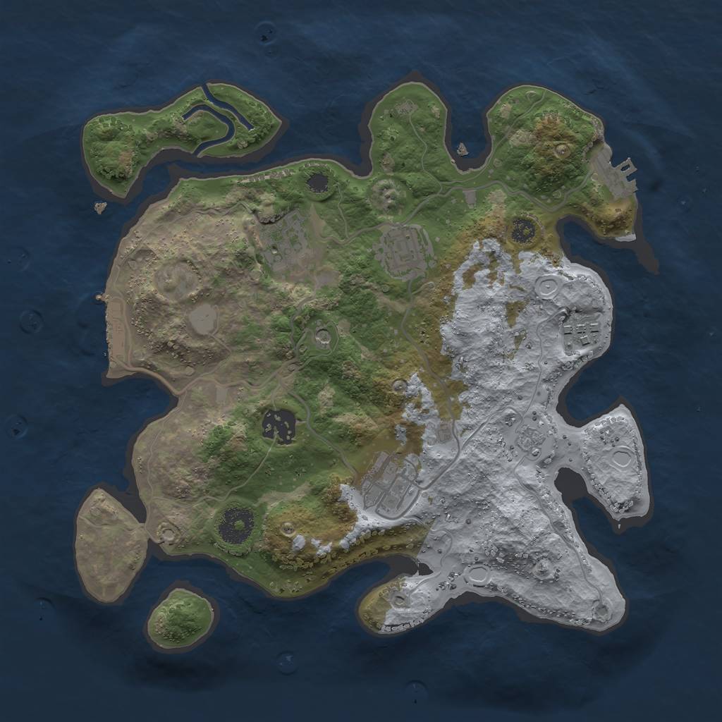 Rust Map: Procedural Map, Size: 3000, Seed: 753087838, 14 Monuments