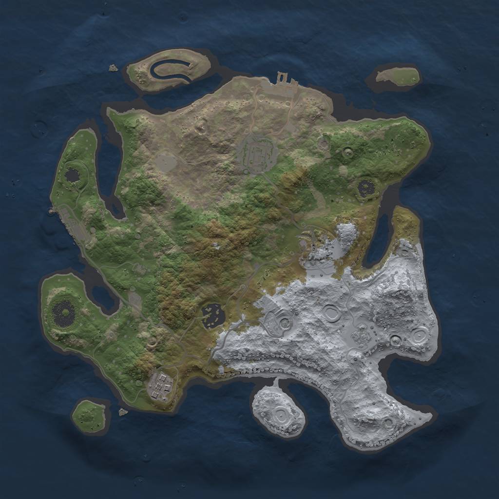 Rust Map: Procedural Map, Size: 3000, Seed: 13084, 13 Monuments