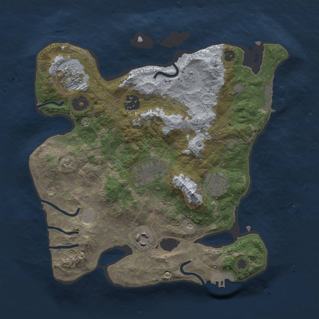 Rust Map: Procedural Map, Size: 3000, Seed: 1043528, 14 Monuments