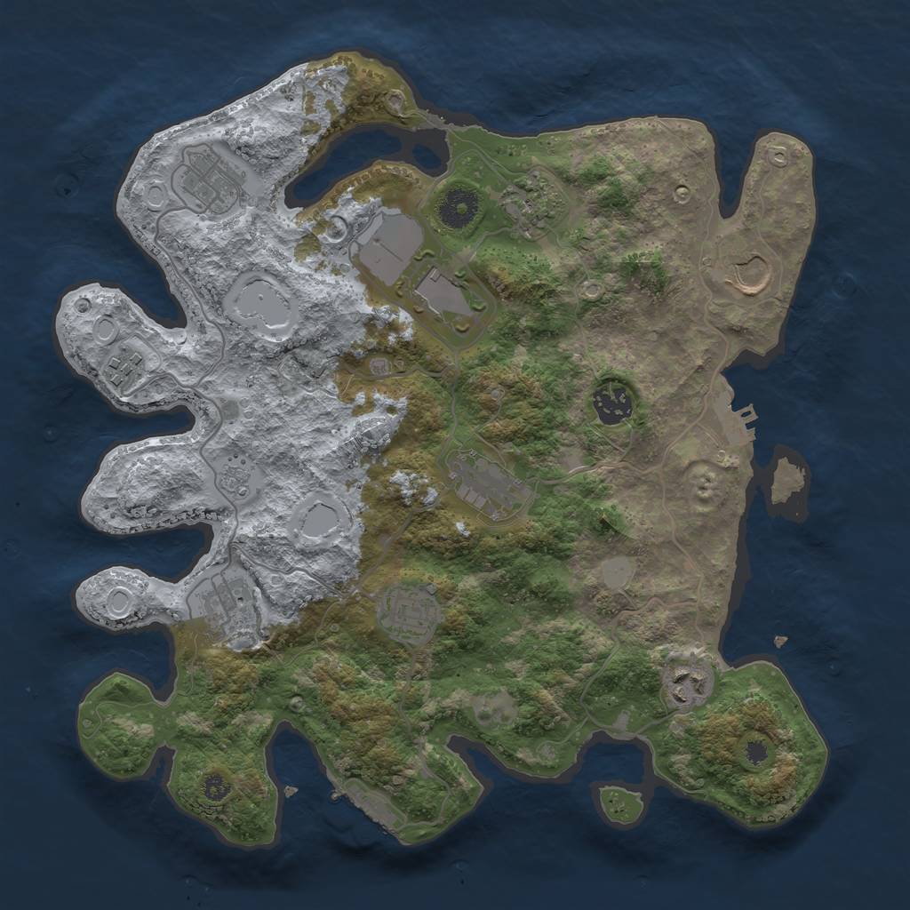 Rust Map: Procedural Map, Size: 3500, Seed: 17702, 18 Monuments