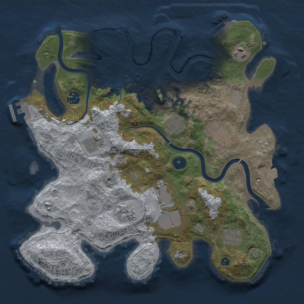 Rust Map: Procedural Map, Size: 3500, Seed: 152565901, 15 Monuments
