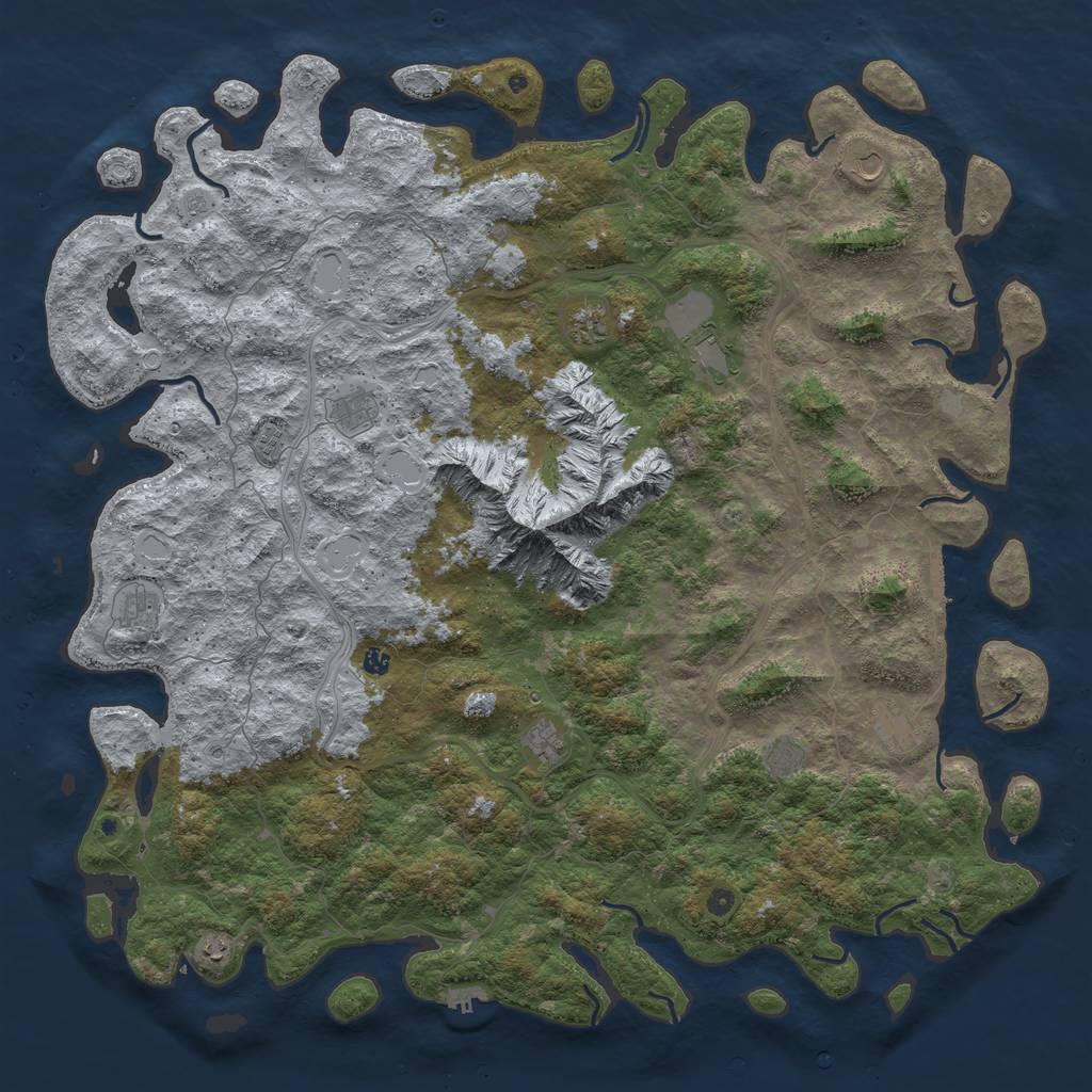 Rust Map: Procedural Map, Size: 6000, Seed: 37214648, 20 Monuments
