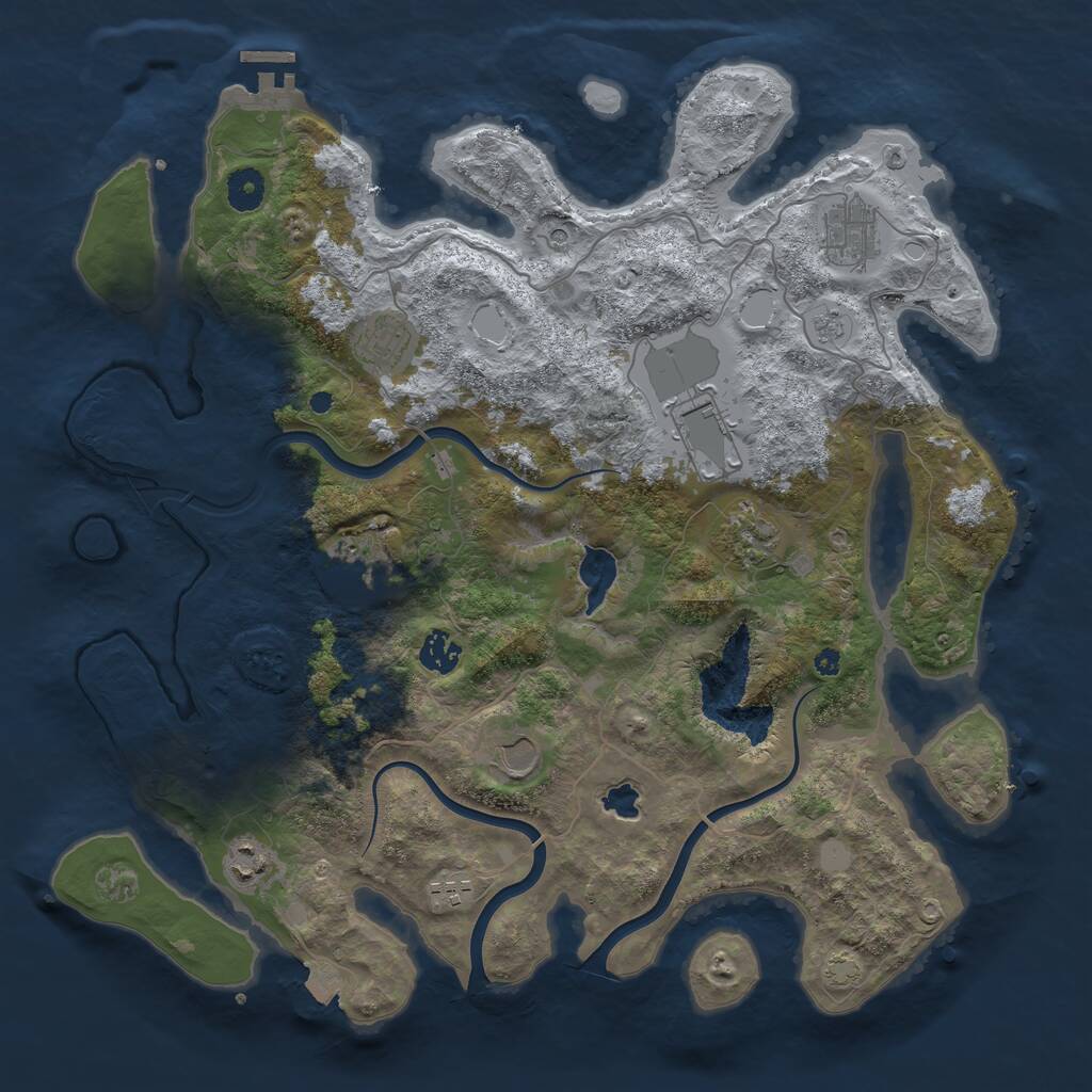 Rust Map: Procedural Map, Size: 4000, Seed: 65458, 14 Monuments