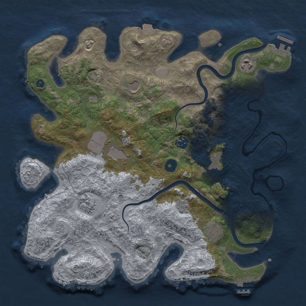 Rust Map: Procedural Map, Size: 3650, Seed: 271533312, 14 Monuments