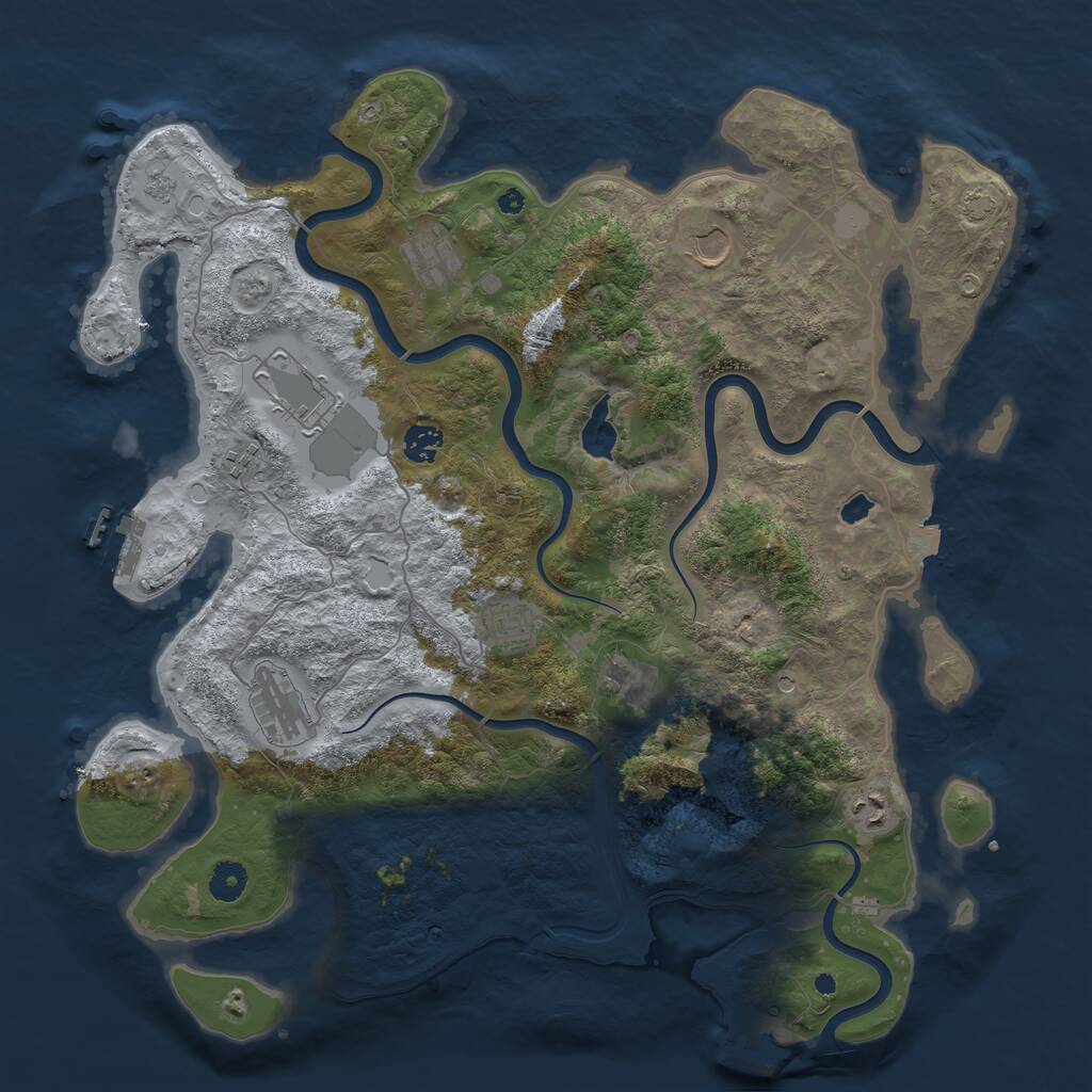Rust Map: Procedural Map, Size: 4200, Seed: 2039708621, 15 Monuments