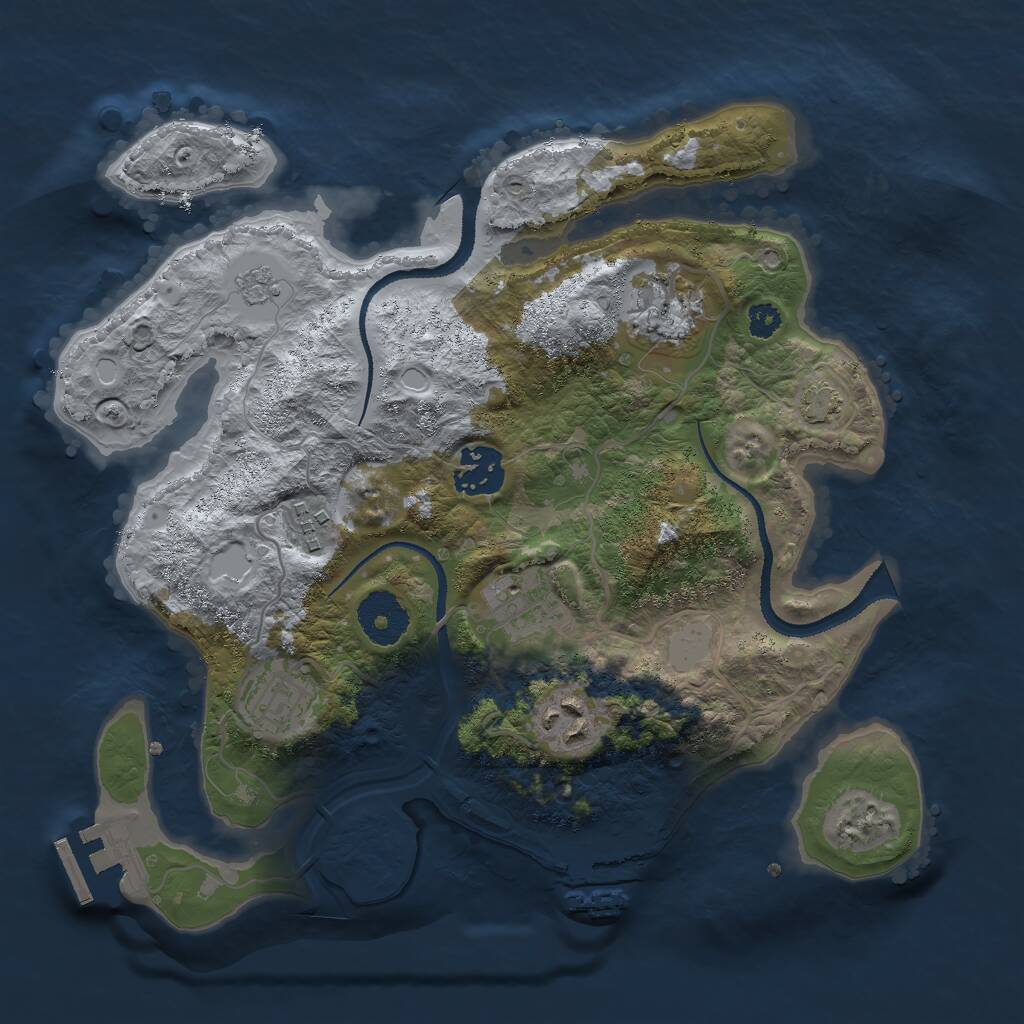 Rust Map: Procedural Map, Size: 3000, Seed: 126130272, 11 Monuments