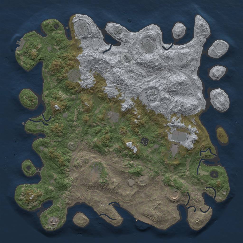 Rust Map: Procedural Map, Size: 4500, Seed: 1024137314, 20 Monuments