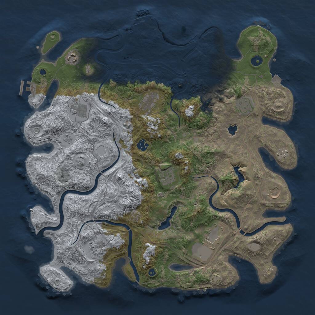 Rust Map: Procedural Map, Size: 4250, Seed: 462937530, 16 Monuments