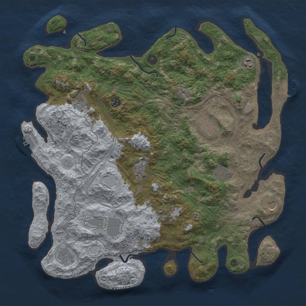 Rust Map: Procedural Map, Size: 4500, Seed: 7251, 20 Monuments