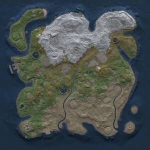 Thumbnail Rust Map: Procedural Map, Size: 3500, Seed: 327306559, 14 Monuments