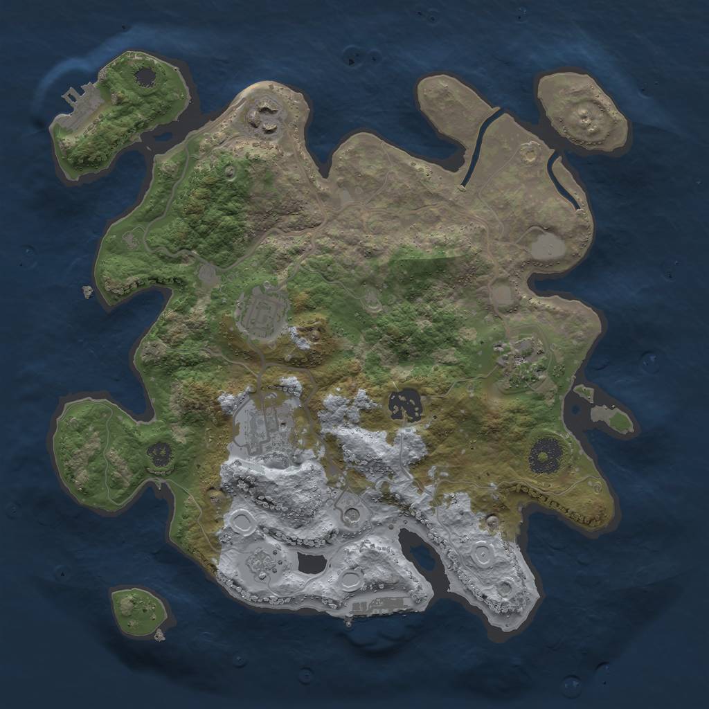 Rust Map: Procedural Map, Size: 3000, Seed: 58008, 14 Monuments