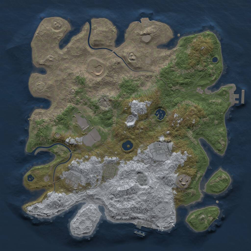 Rust Map: Procedural Map, Size: 3650, Seed: 314509312, 14 Monuments