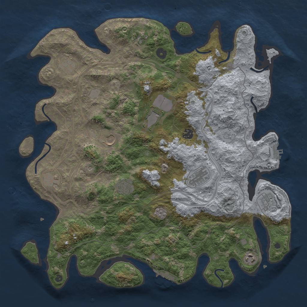 Rust Map: Procedural Map, Size: 4300, Seed: 51781112, 20 Monuments