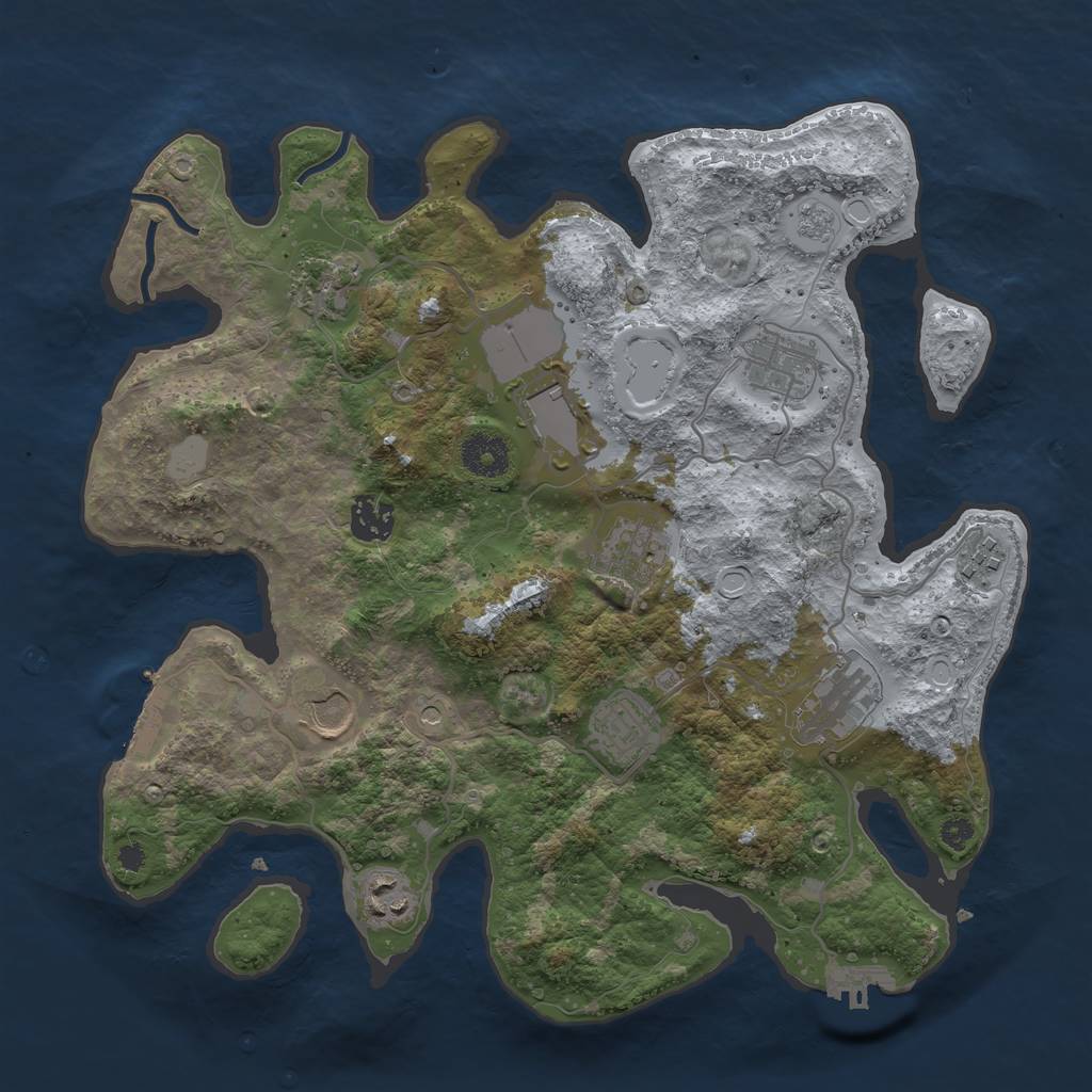 Rust Map: Procedural Map, Size: 3500, Seed: 1519058859, 19 Monuments