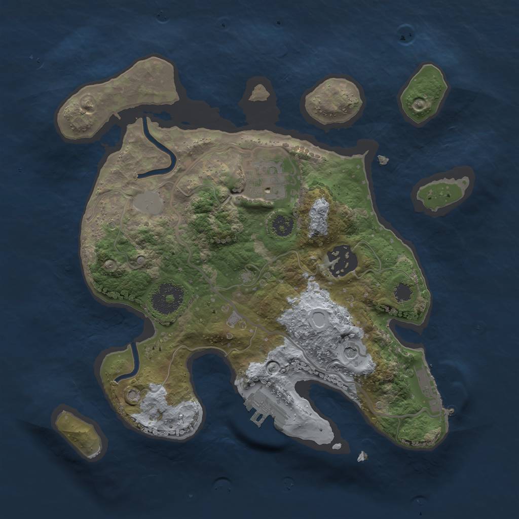 Rust Map: Procedural Map, Size: 2500, Seed: 989777, 10 Monuments