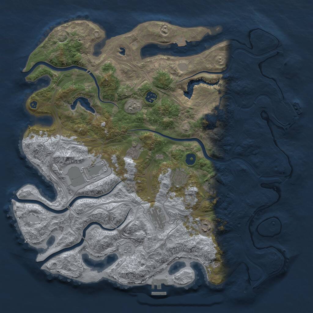 Rust Map: Procedural Map, Size: 4250, Seed: 322049201, 14 Monuments