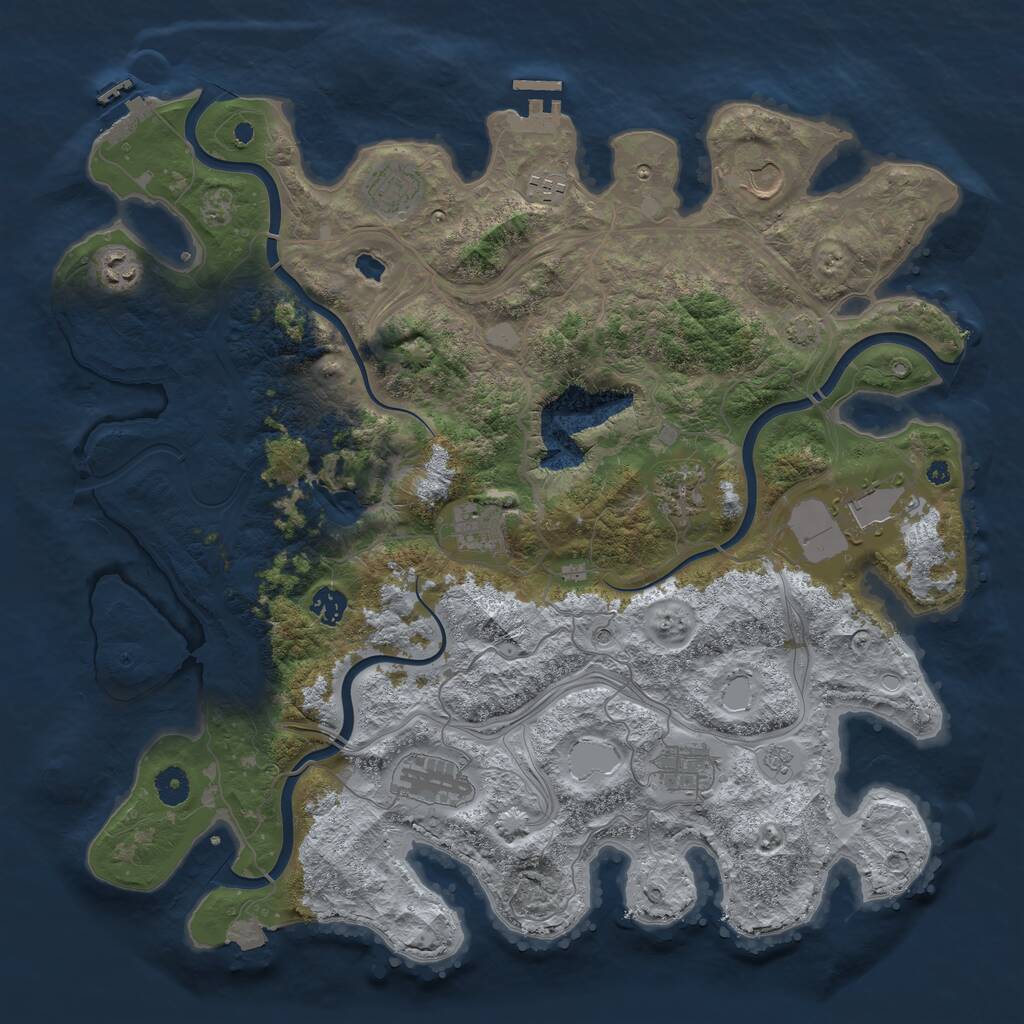 Rust Map: Procedural Map, Size: 4250, Seed: 176709057, 16 Monuments