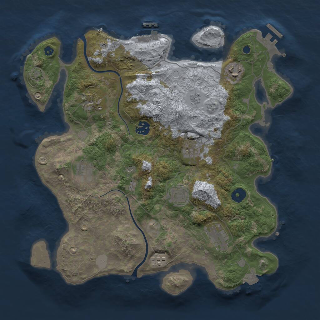 Rust Map: Procedural Map, Size: 3400, Seed: 432601456, 14 Monuments