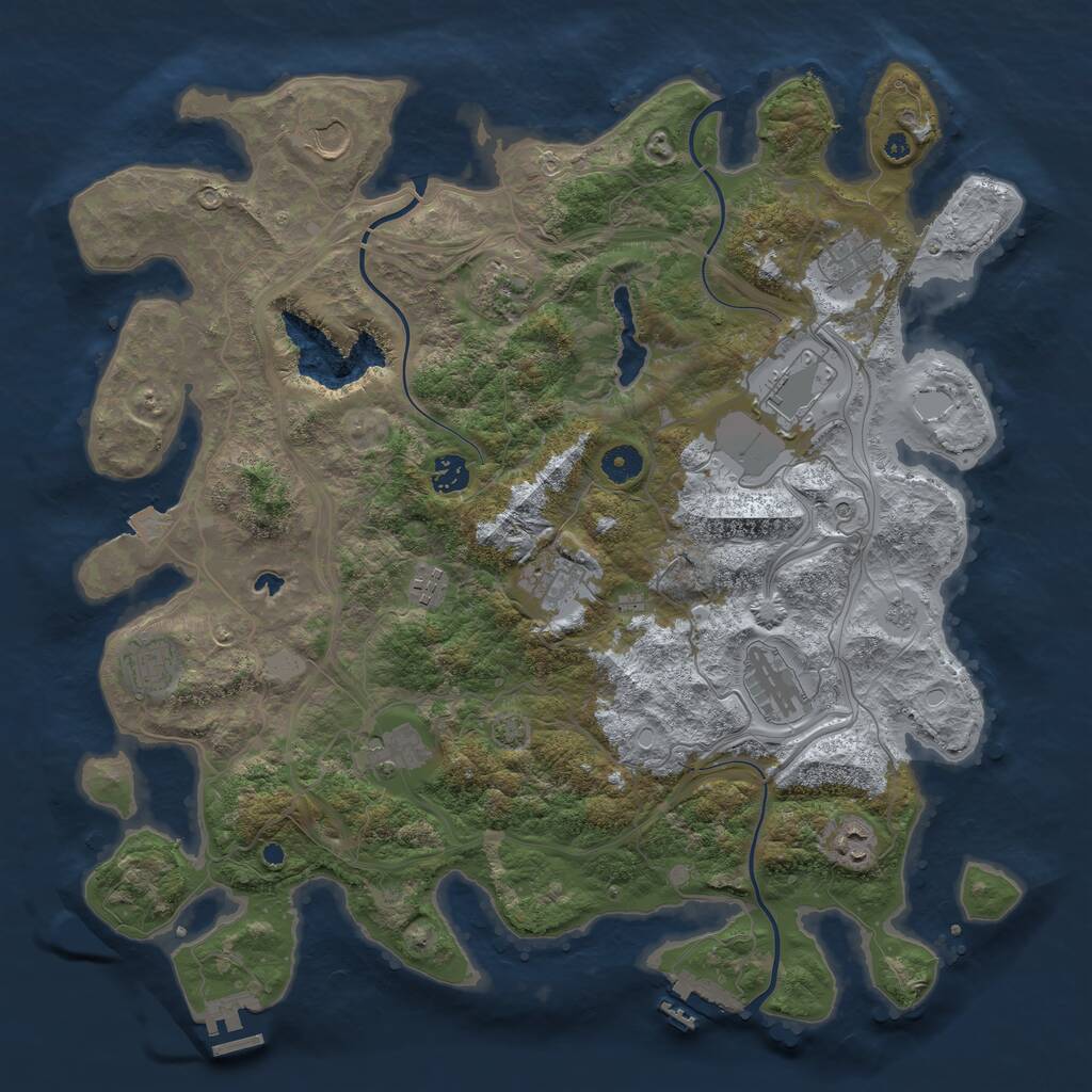 Rust Map: Procedural Map, Size: 4250, Seed: 114109928, 17 Monuments