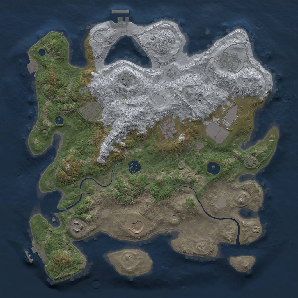 Rust Map: Procedural Map, Size: 3500, Seed: 984032288, 14 Monuments