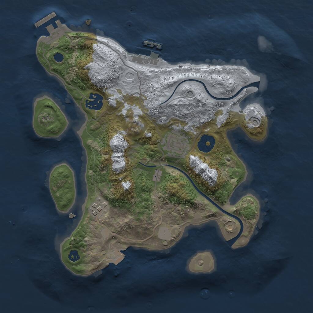 Rust Map: Procedural Map, Size: 2700, Seed: 1245181642, 6 Monuments