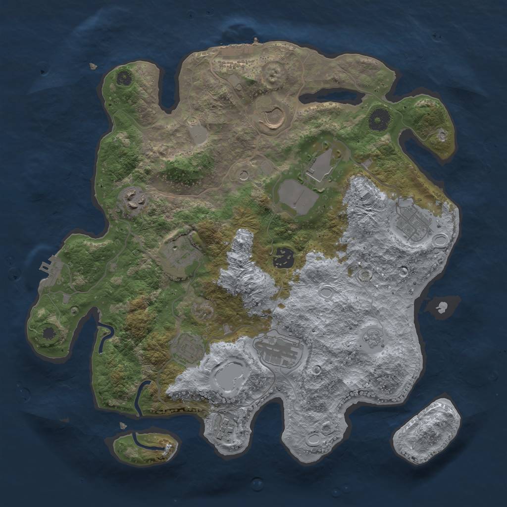 Rust Map: Procedural Map, Size: 3500, Seed: 212315889, 18 Monuments
