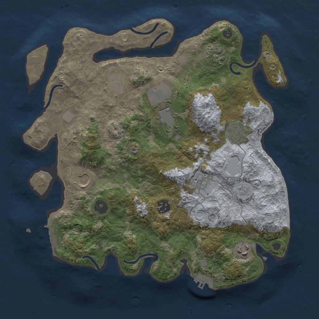 Rust Map: Procedural Map, Size: 3500, Seed: 18956, 17 Monuments