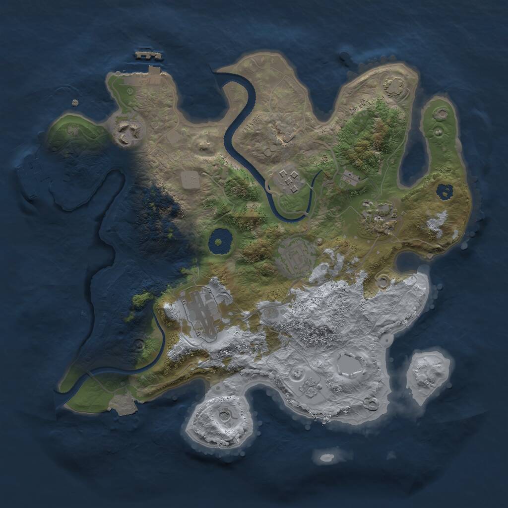Rust Map: Procedural Map, Size: 3000, Seed: 1388710619, 11 Monuments