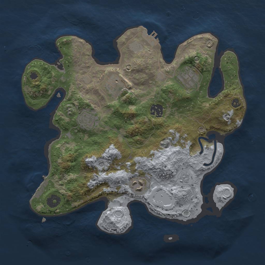 Rust Map: Procedural Map, Size: 3000, Seed: 1388710619, 14 Monuments