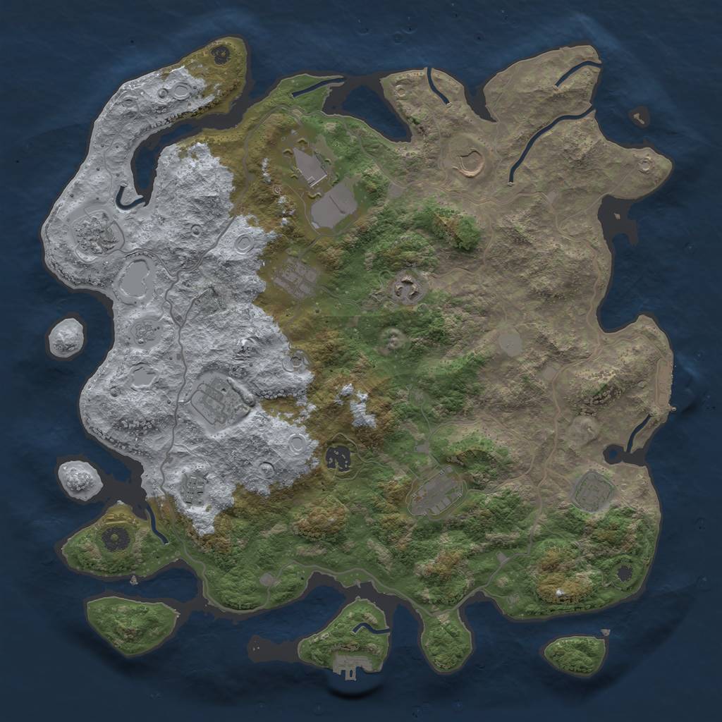 Rust Map: Procedural Map, Size: 4100, Seed: 12345678, 19 Monuments