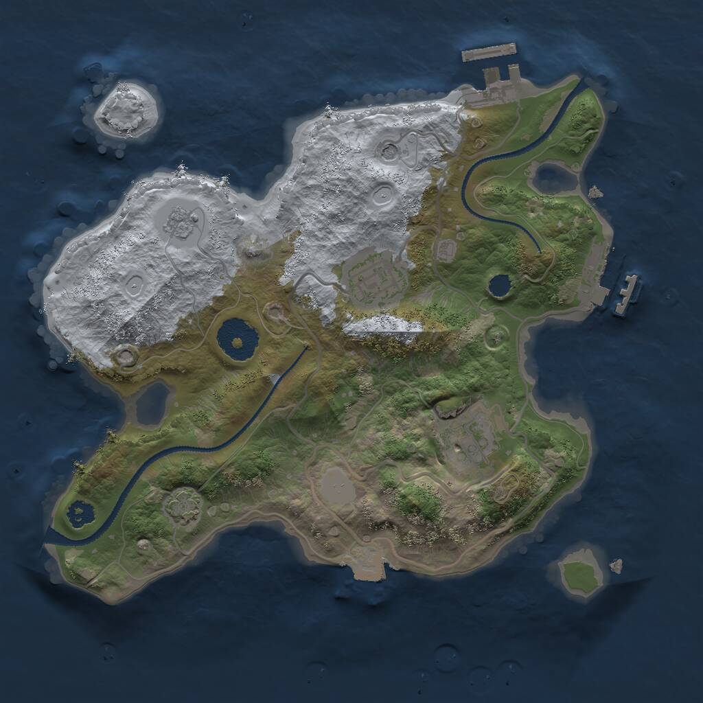 Rust Map: Procedural Map, Size: 2600, Seed: 2695, 8 Monuments
