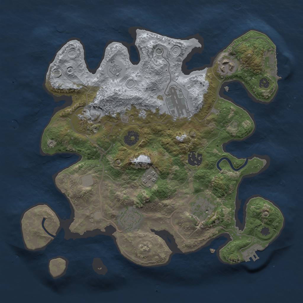 Rust Map: Procedural Map, Size: 3000, Seed: 1922719865, 16 Monuments