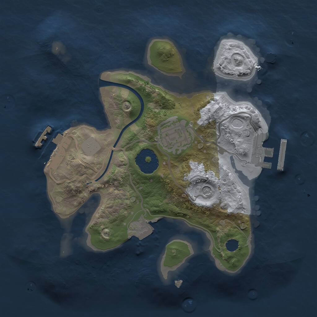 Rust Map: Procedural Map, Size: 2050, Seed: 1467979881, 5 Monuments