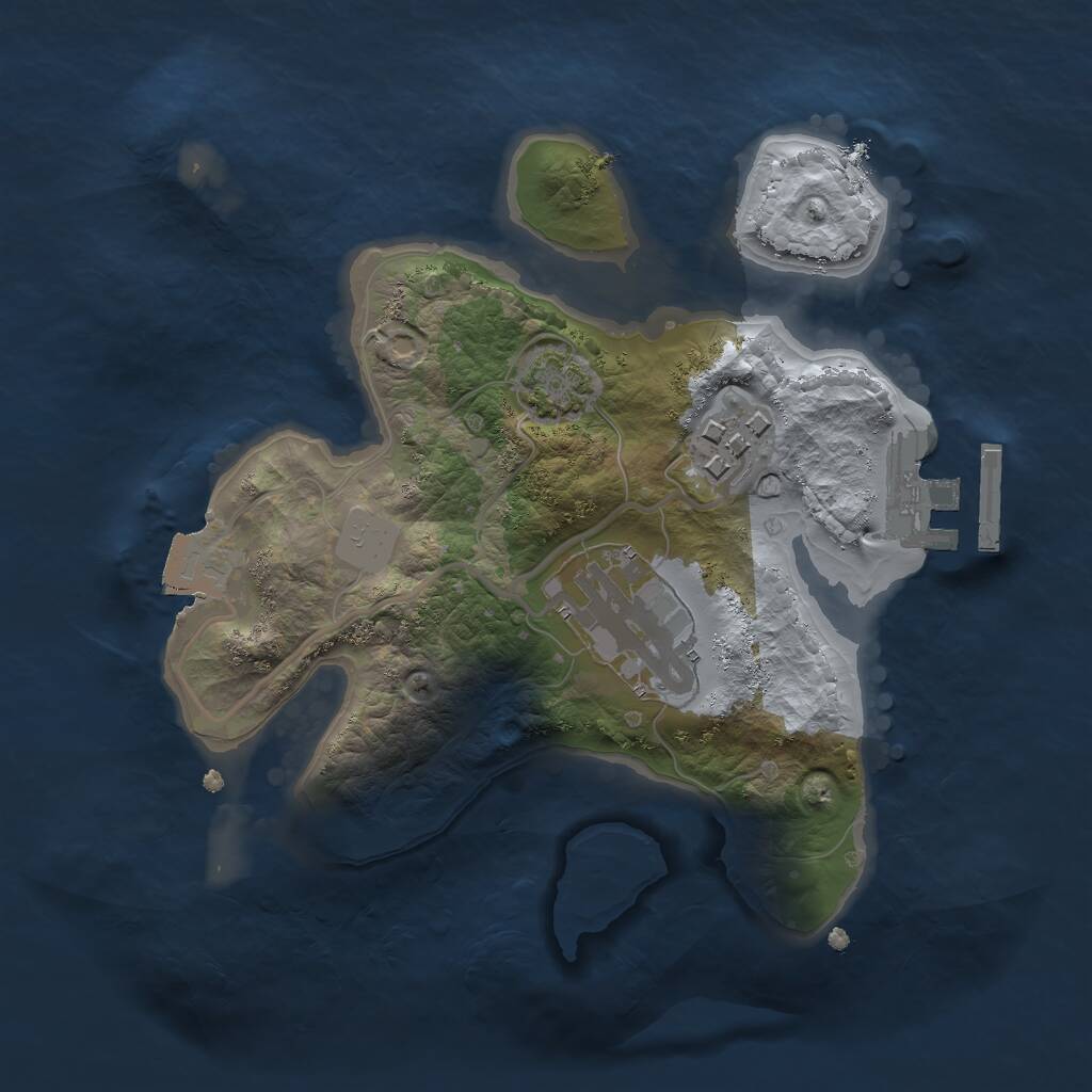 Rust Map: Procedural Map, Size: 2050, Seed: 1467979881, 5 Monuments