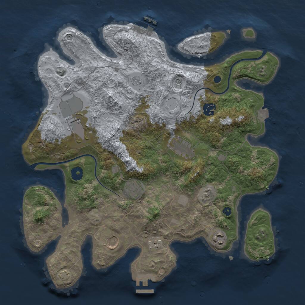 Rust Map: Procedural Map, Size: 3500, Seed: 4175, 13 Monuments