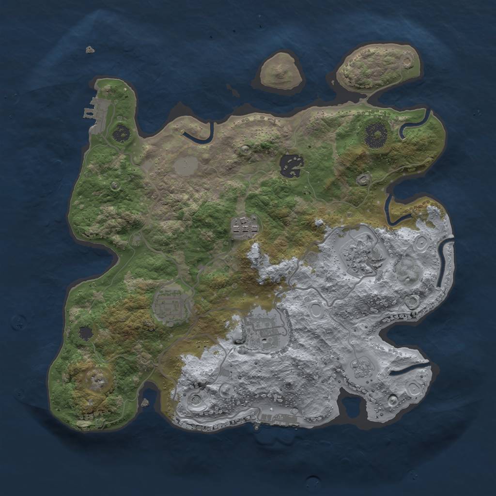 Rust Map: Procedural Map, Size: 3000, Seed: 31768, 14 Monuments