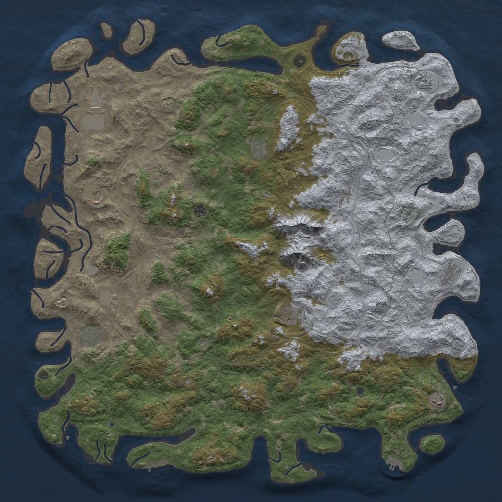 Rust Map: Procedural Map, Size: 6000, Seed: 171753888, 20 Monuments
