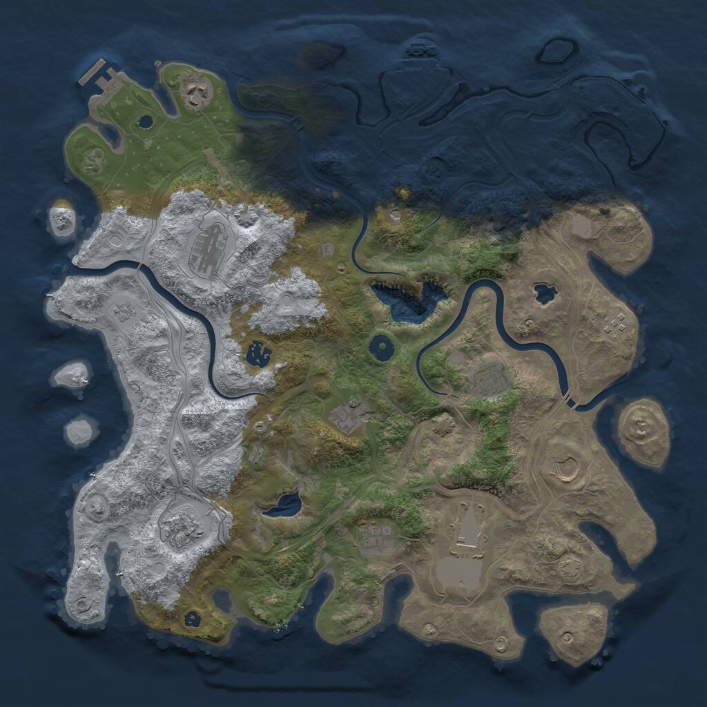 Rust Map: Procedural Map, Size: 4250, Seed: 1677625737, 16 Monuments