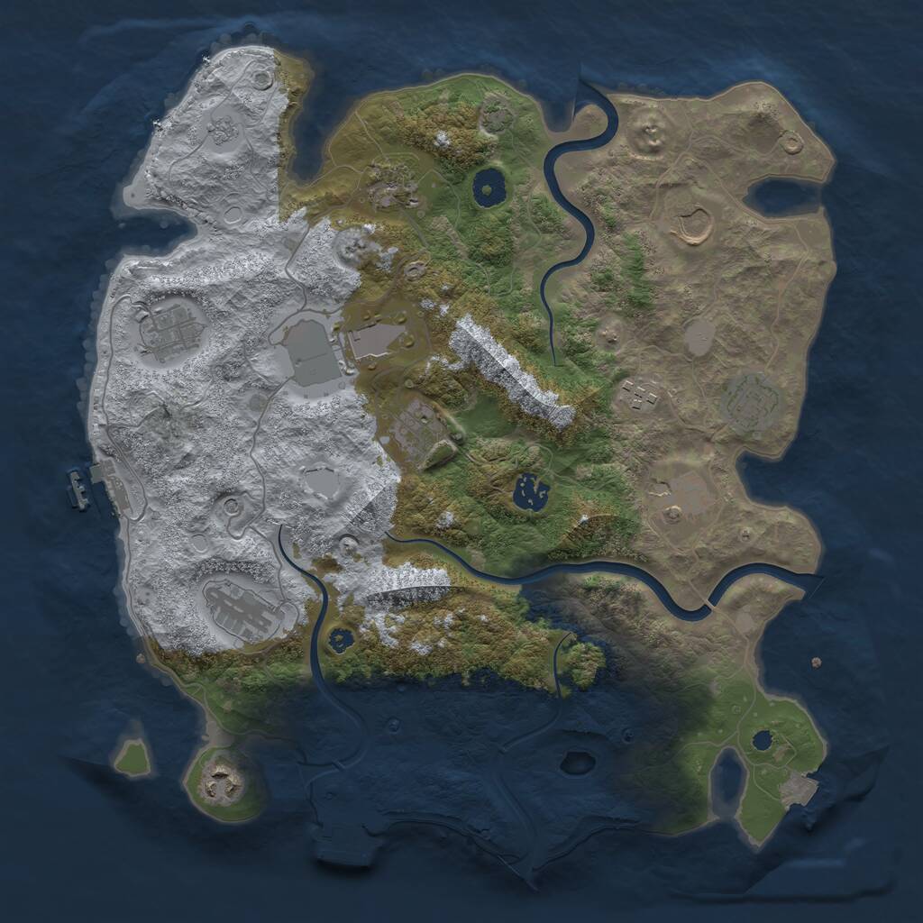 Rust Map: Procedural Map, Size: 3800, Seed: 81, 17 Monuments