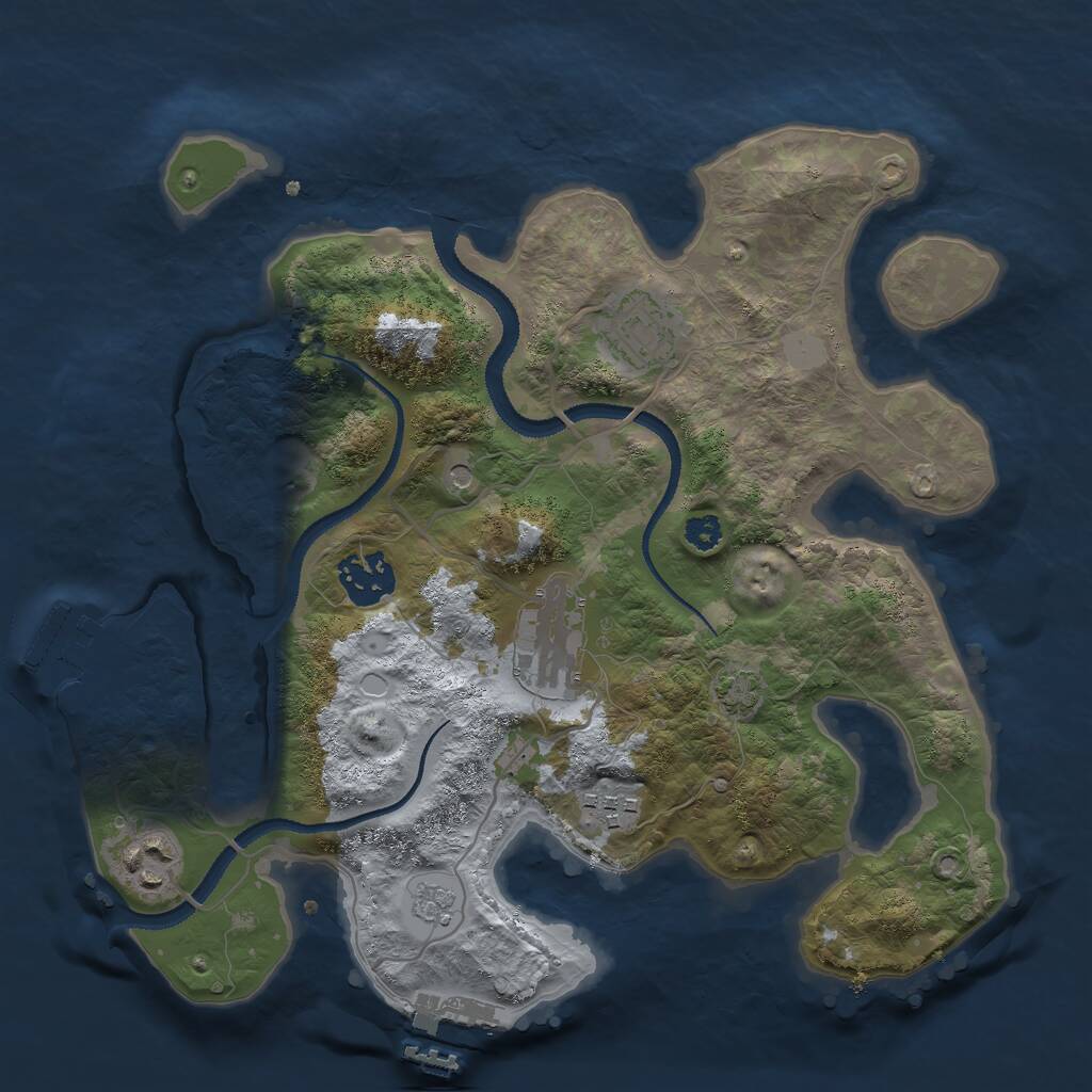 Rust Map: Procedural Map, Size: 3000, Seed: 383523742, 11 Monuments