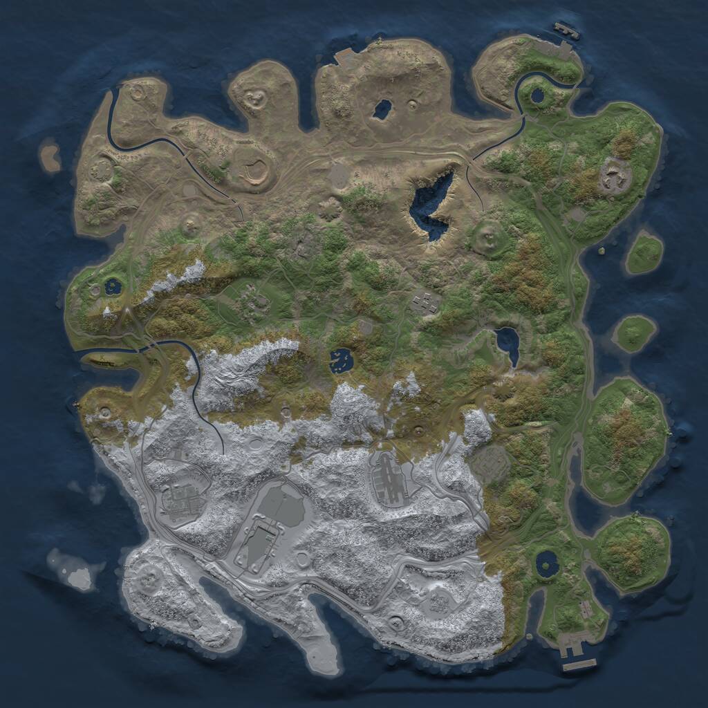 Rust Map: Procedural Map, Size: 4250, Seed: 28052681, 15 Monuments