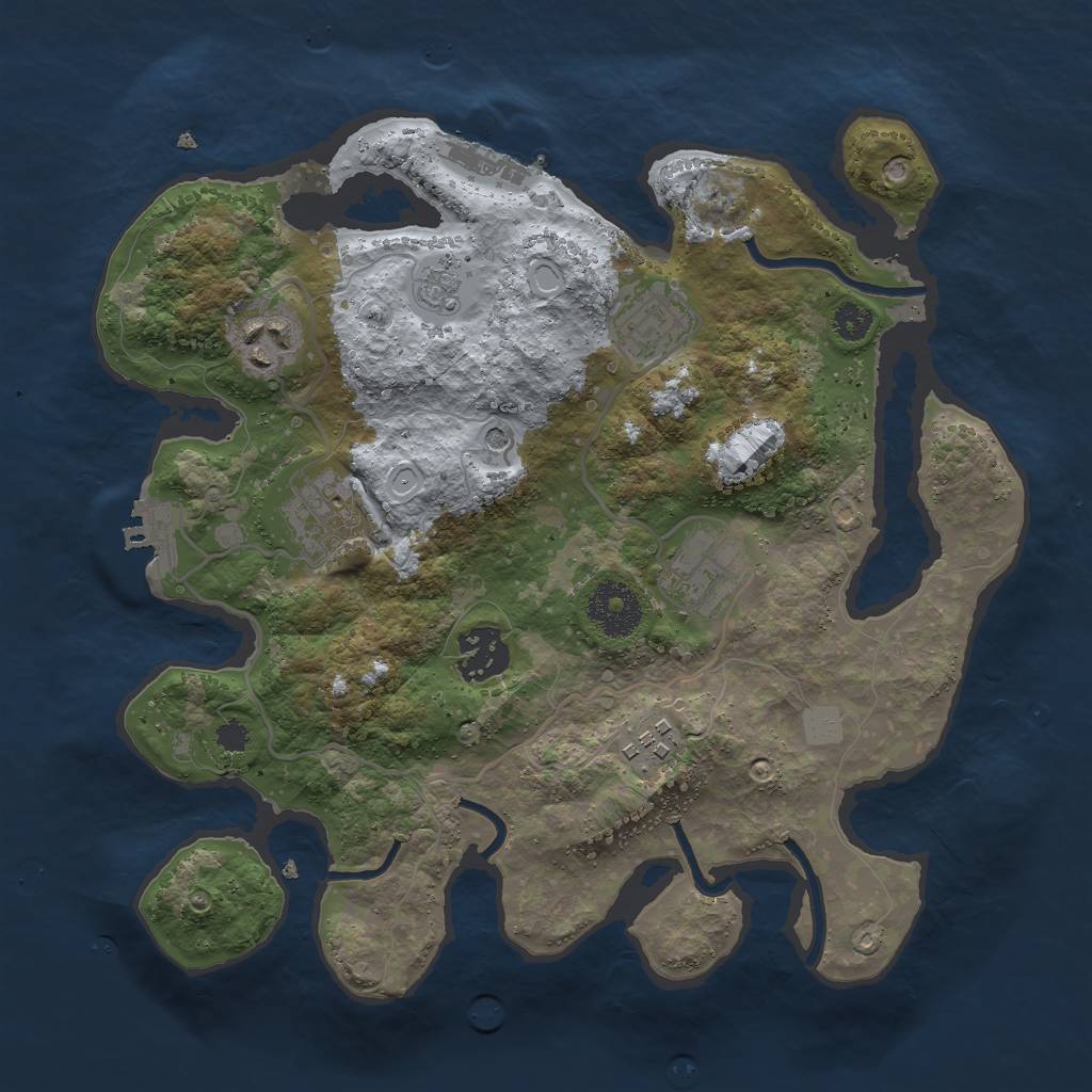 Rust Map: Procedural Map, Size: 3000, Seed: 29272, 15 Monuments