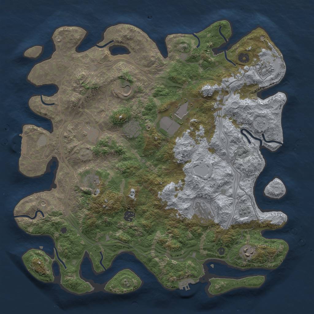 Rust Map: Procedural Map, Size: 4250, Seed: 12545144, 19 Monuments