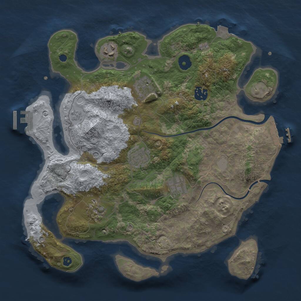 Rust Map: Procedural Map, Size: 3250, Seed: 1682962584, 12 Monuments