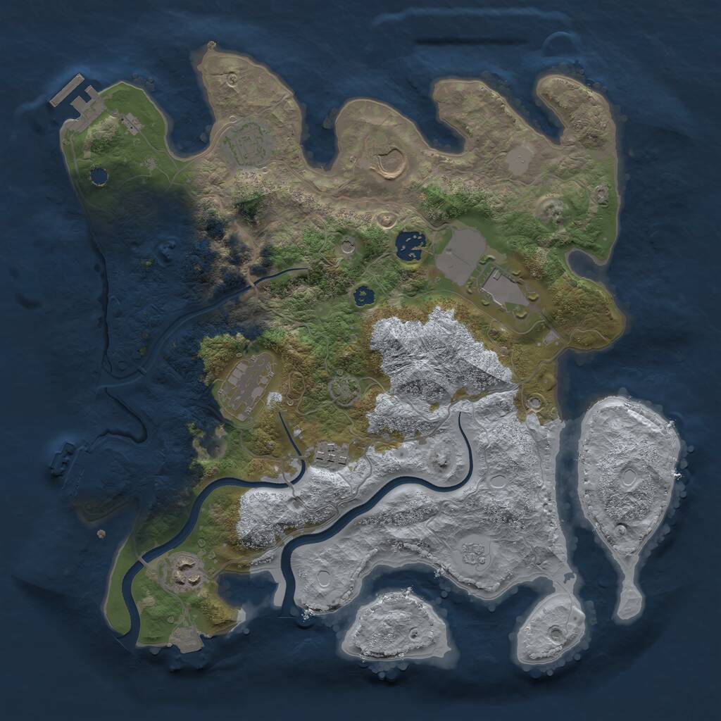 Rust Map: Procedural Map, Size: 3500, Seed: 23173, 13 Monuments